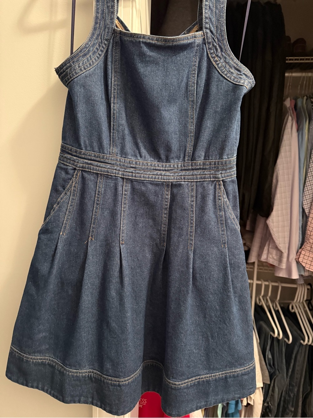 LIKE NEW-MINT CONDITION-JOIE Indigo Denim Pinafore Dress